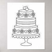 Tiered Wedding Cake Coloring Page Poster (Vorne)