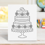 Tiered Wedding Cake Coloring Page Poster