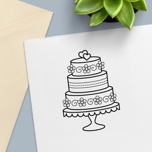 Tiered Wedding Cake Permastempel