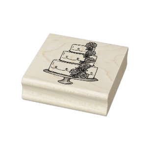 Tiered Wedding Cake Rose Verlobung Bridal Briefmar Gummistempel