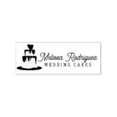 Tiered Wedding Cake Wedding Baker Script Logo Gummistempel (Stempel)
