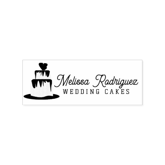 Tiered Wedding Cake Wedding Baker Script Logo Gummistempel (Stempel)