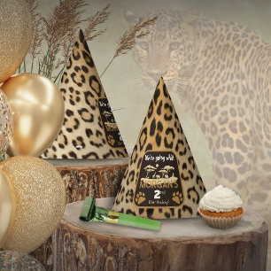 Tiereindruck Leoparden Geburtstagshut Partyhütchen