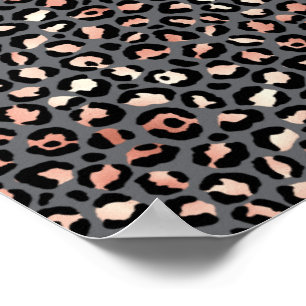 Tiereindruck Leopardenflecken Schwarz Rosa Wilde T Poster