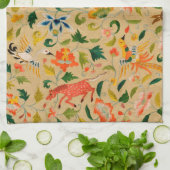 Tieres antikes Pferderückenkaninchen Geschirrtuch (Gefaltet)