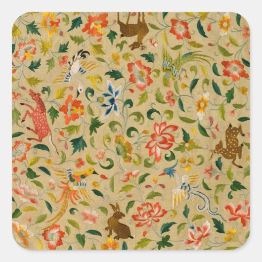 Tieres antikes Pferderückenkaninchen Quadratischer Aufkleber (Vorderseite)