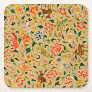 Tieres antikes Pferderückenkaninchen Rechteckiger Pappuntersetzer