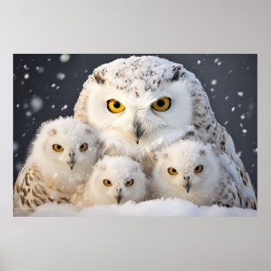 Tierfamilie, die die Natur hinausführt Poster
