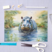 Tierfarbe Hippopotamus Seidenpapier (Handwerk)