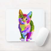 Tierfarbige Dekoration Katzendesign Geometrie Mousepad (Mit Mouse)