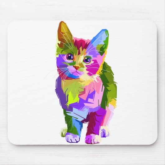 Tierfarbige Dekoration Katzendesign Geometrie Mousepad (Vorne)