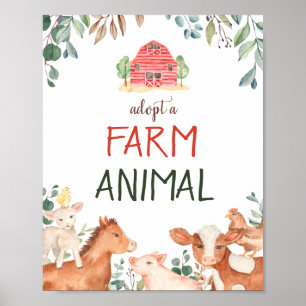 Tierfarm Adoptieren Schild Streichelzoo-Party
