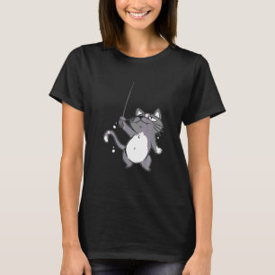 Tierfechtsport Humor für eine Hauskatze Fechter T-Shirt