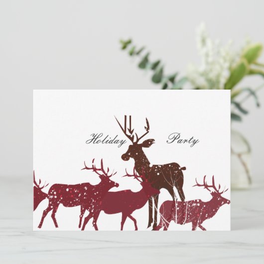 Tierfeiertags-Schnee Einladung (Stehend Vorderseite)