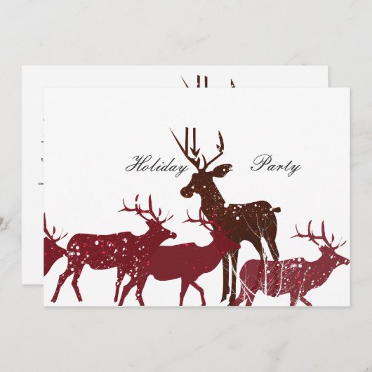 Tierfeiertags-Schnee Einladung (Vorne/Hinten)