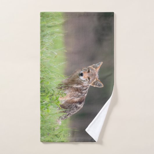 Tierfotografie, Brauner Coyote Handtuch (Handtuch)