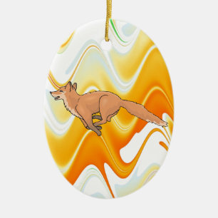 Tierfox-Waldbüro-Party-Duschen-Digital-Kunst Keramikornament