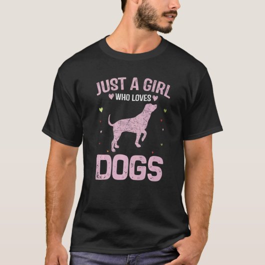 Tierfrauen nur ein Mädchen, das Hunde Liebe T-Shirt (Vorderseite)