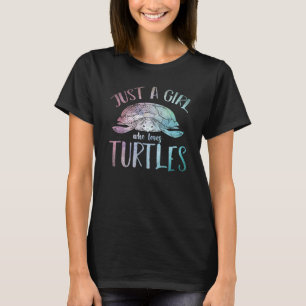 Tierfrauen Ozeane nur ein Mädchen, das Turtl Liebe T-Shirt
