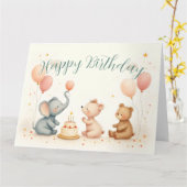 Tierfreude mit Balloons Karte (Gelbe Blume)