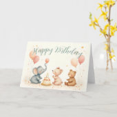 Tierfreude mit Balloons Karte (Gelbe Blume)