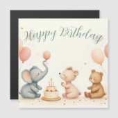 Tierfreude mit Balloons Magnetkarte (Vorne/Hinten)