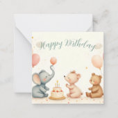 Tierfreude mit Balloons Mitteilungskarte (Vorderseite)