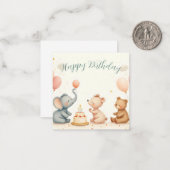 Tierfreude mit Balloons Mitteilungskarte (Vorderseite/Rückseite Beispiel)