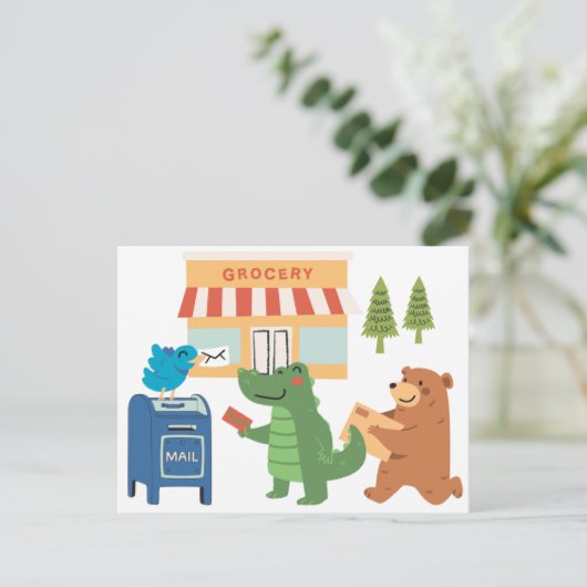 Tierfreunde auf der Postkarte Mailbox (Stehend Vorderseite)