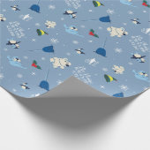 Tierfreunde "Bye Buddy" Wintermuster Geschenkpapier (Ecke)