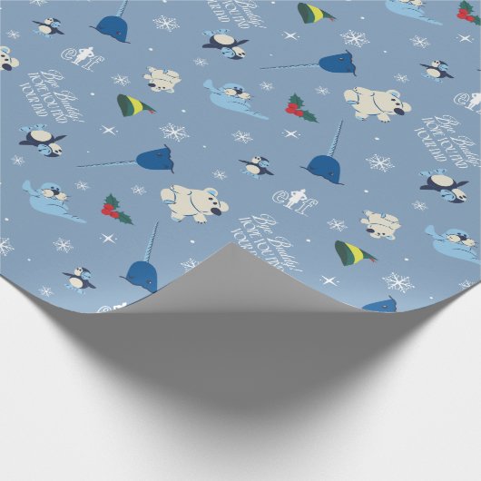 Tierfreunde "Bye Buddy" Wintermuster Geschenkpapier (Ecke)