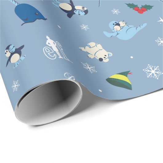 Tierfreunde "Bye Buddy" Wintermuster Geschenkpapier (Rolleneckpunkt)