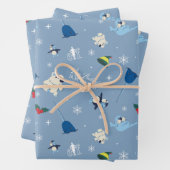 Tierfreunde "Bye Buddy" Wintermuster Geschenkpapier Set (Beispiel)