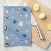 Tierfreunde "Bye Buddy" Wintermuster Geschirrtuch (Viertel Falte)