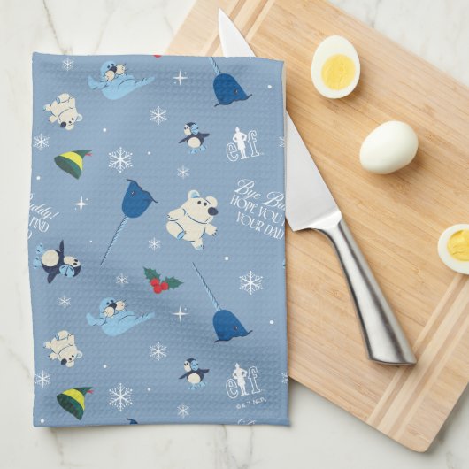 Tierfreunde "Bye Buddy" Wintermuster Geschirrtuch (Viertel Falte)