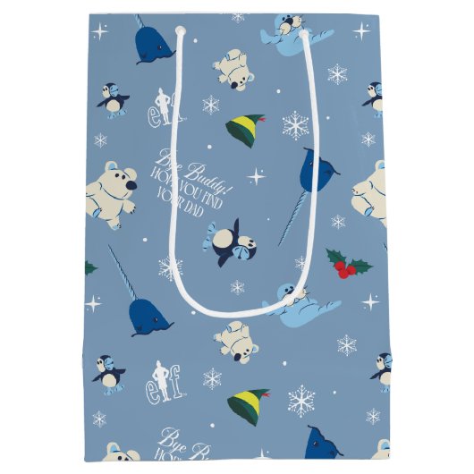 Tierfreunde "Bye Buddy" Wintermuster Mittlere Geschenktüte (Rückseite)