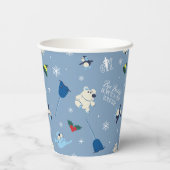 Tierfreunde "Bye Buddy" Wintermuster Pappbecher (Rückseite)