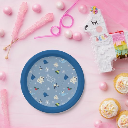 Tierfreunde "Bye Buddy" Wintermuster Pappteller (Party)