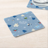 Tierfreunde "Bye Buddy" Wintermuster Rechteckiger Pappuntersetzer (angewinkelt)