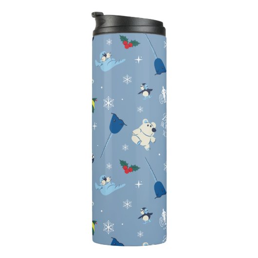 Tierfreunde "Bye Buddy" Wintermuster Thermosbecher (Nach rechts gedreht)