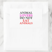 Tierfreunde essen keine Tiere Rechteckiger Aufkleber (Tasche)