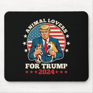 Tierfreunde für Trump 2024 Katzen- und Hundekampag Mousepad