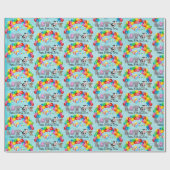 Tierfreunde Geburtstagsblasen tragen Kindernamen h Geschenkpapier (Flach)