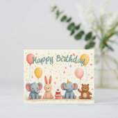 Tierfreunde im Party Magic Feiertagspostkarte (Stehend Vorderseite)