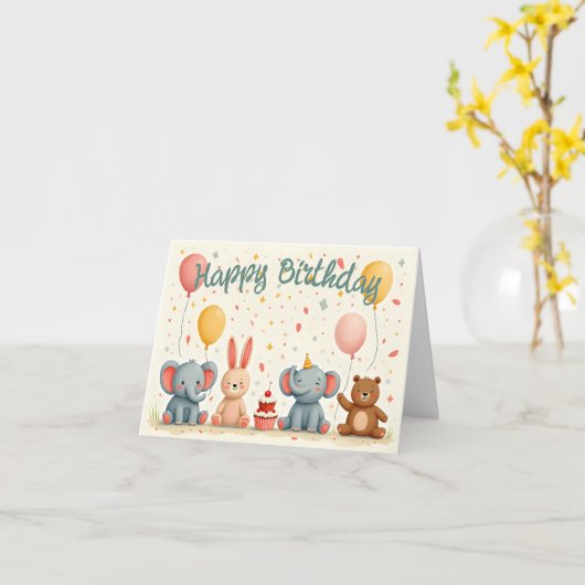 Tierfreunde im Party Magic Karte (Gelbe Blume)