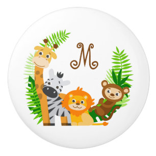Tierfreunde mit Monogramm Keramikknauf