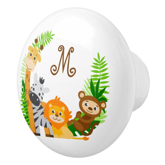 Tierfreunde mit Monogramm Keramikknauf (Rechts)