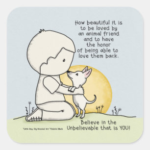 Tierfreunde Quadratischer Aufkleber