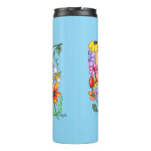 Tierfreunde unter Blumen Thermosbecher (Rückseite)