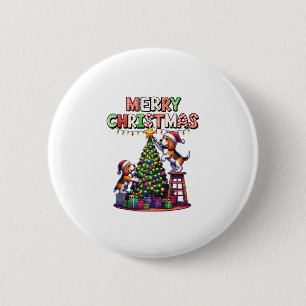 Tierfreunde Weihnachten Beagle Hunde Christi dekor Button